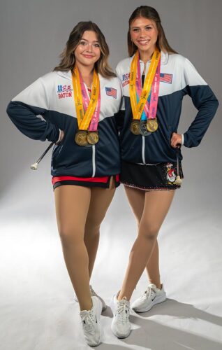 YSU twirlers Madeline Huff and Kaylynn Egan earn medals at world championships